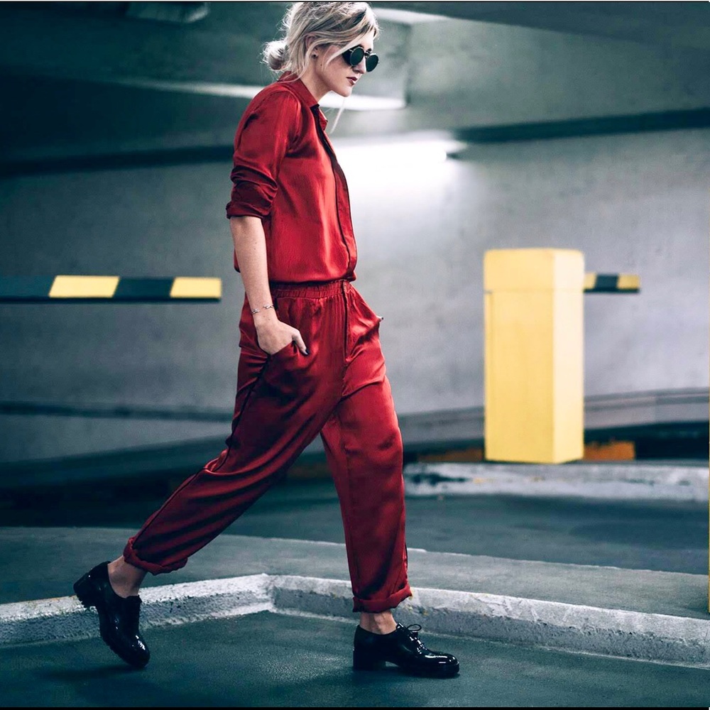{Ganni} Trinity Seersucker Button Down/Trouser SET - Picture 1 of 15